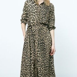 H&M Animal Print Long Sleeve Dress